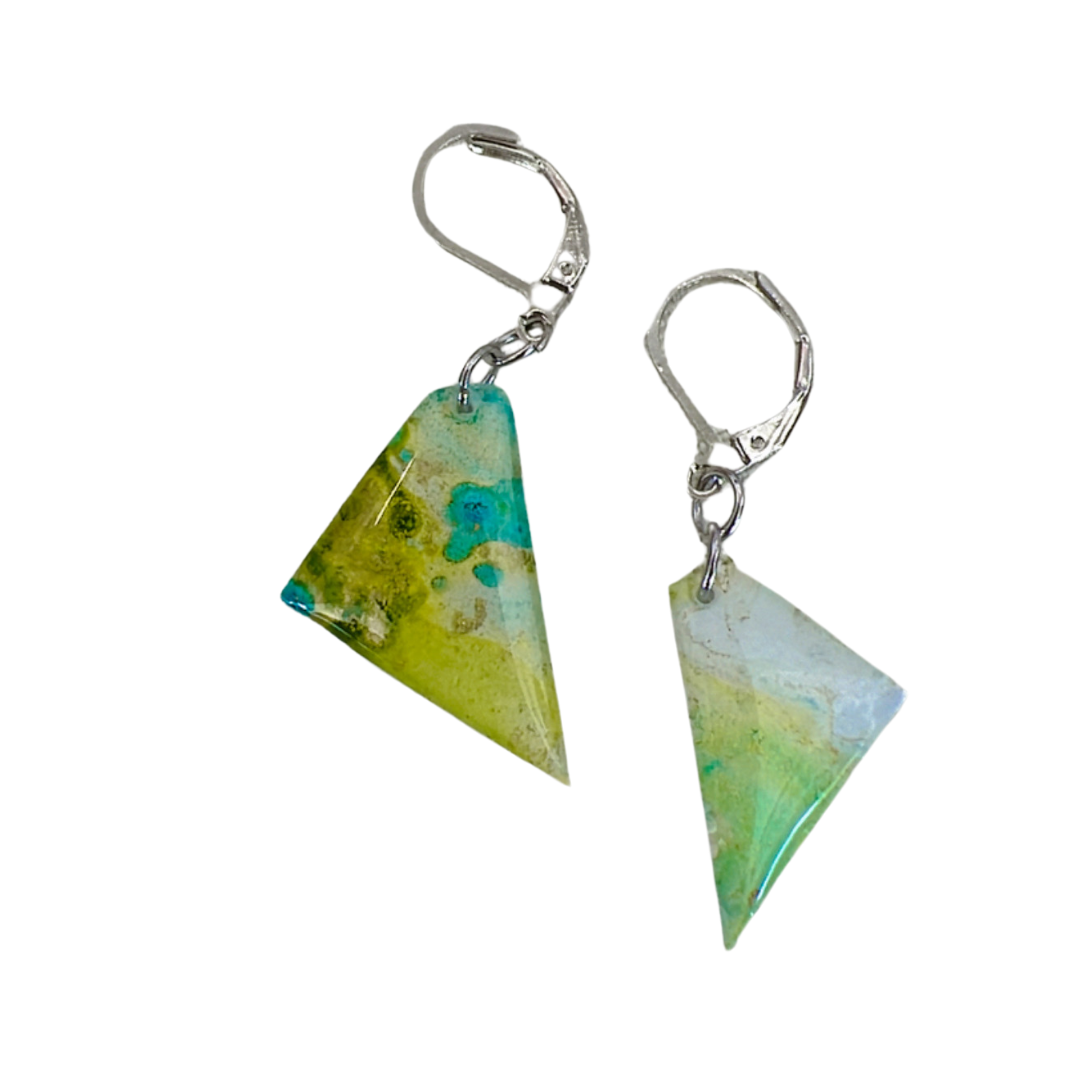 Resin Alcohol Ink Earrings - trikon