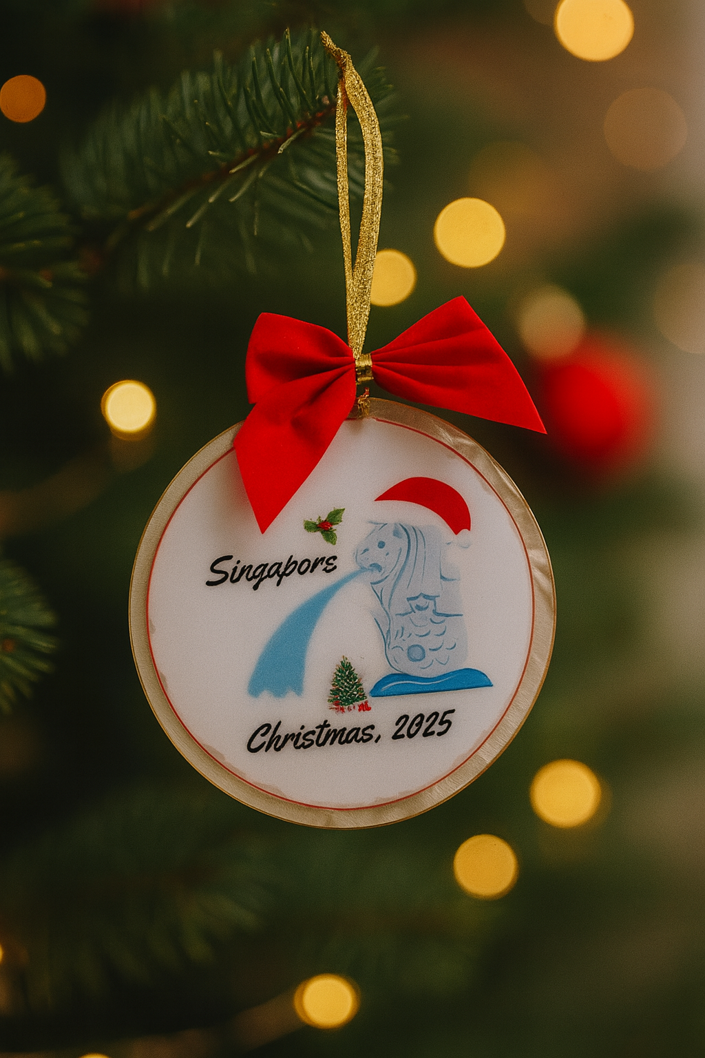 Resin Singapore bauble 2025 - Merlion