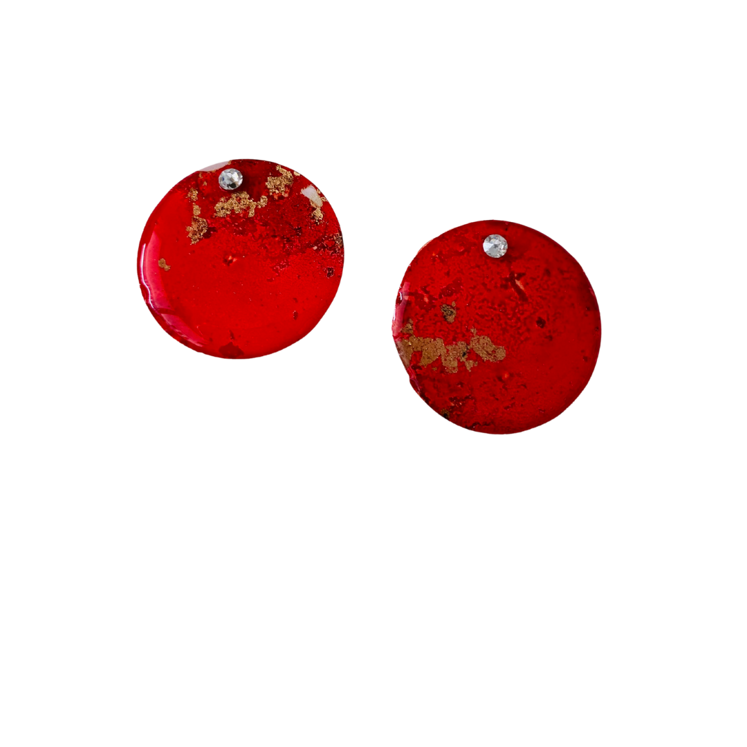 Resin Alcohol Ink Earrings-INKED BUTTONS