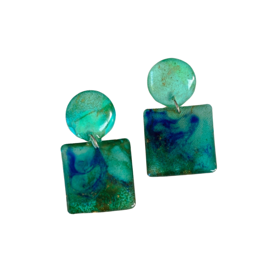 Resin Alcohol Ink Earrings  - ELEGANCE