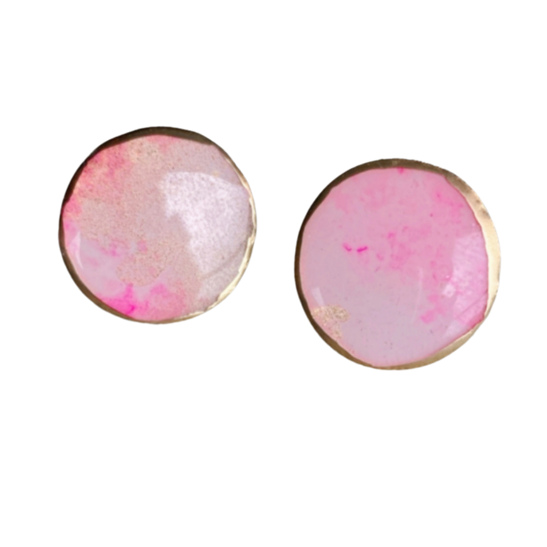 Resin Alcohol Ink Earrings-INKED BUTTONS