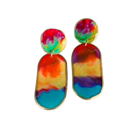 Resin alcohol ink jewellery- Inked droplets