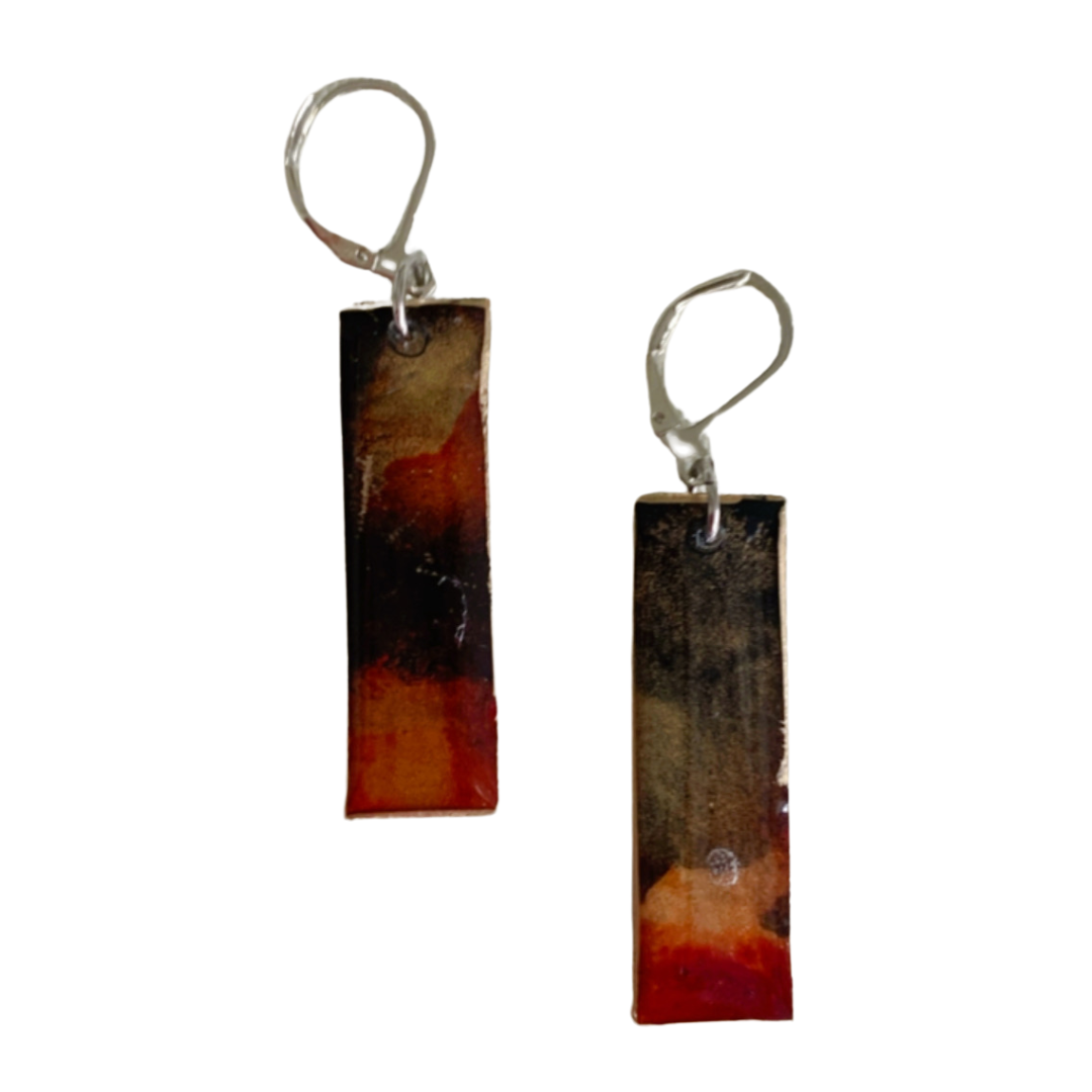 Resin Alcohol Ink Earrings - LONGING
