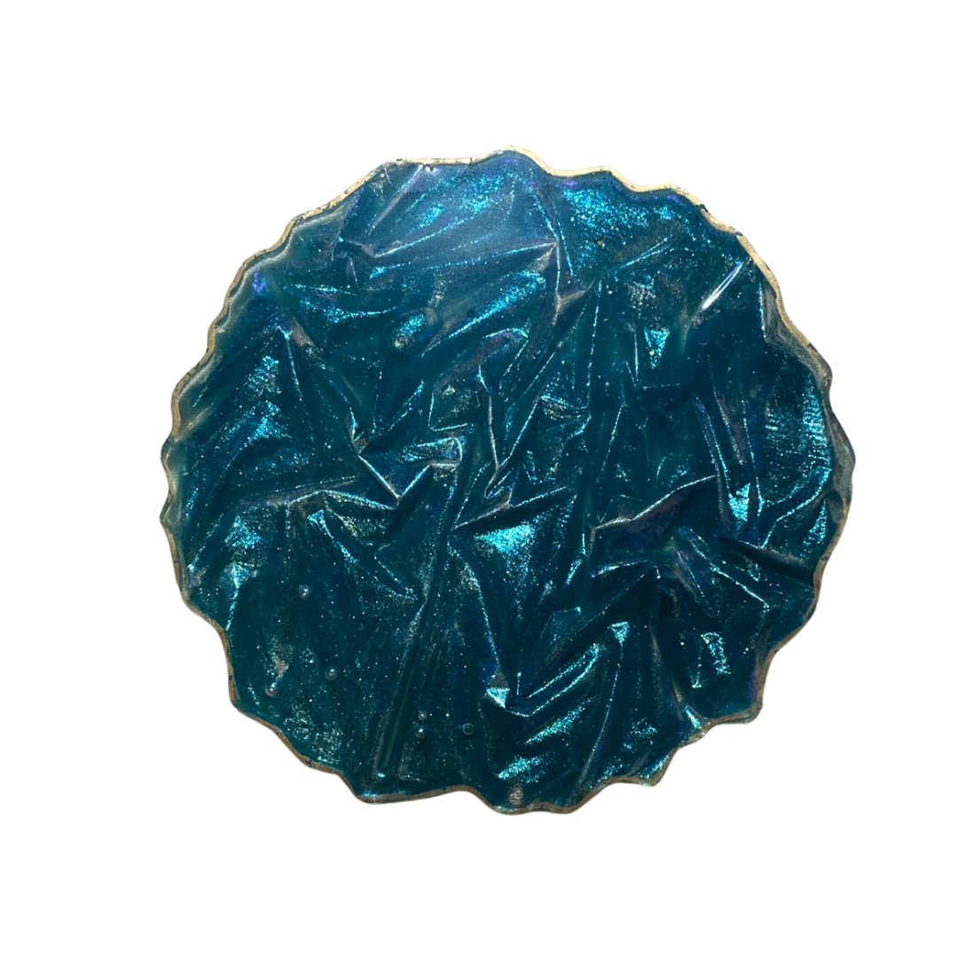 Alcohol ink Resin velvet coaster /candle holder