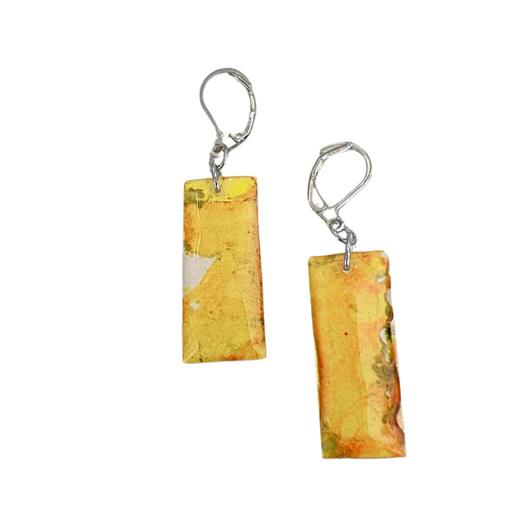 Resin Alcohol Ink Earrings - LONGING