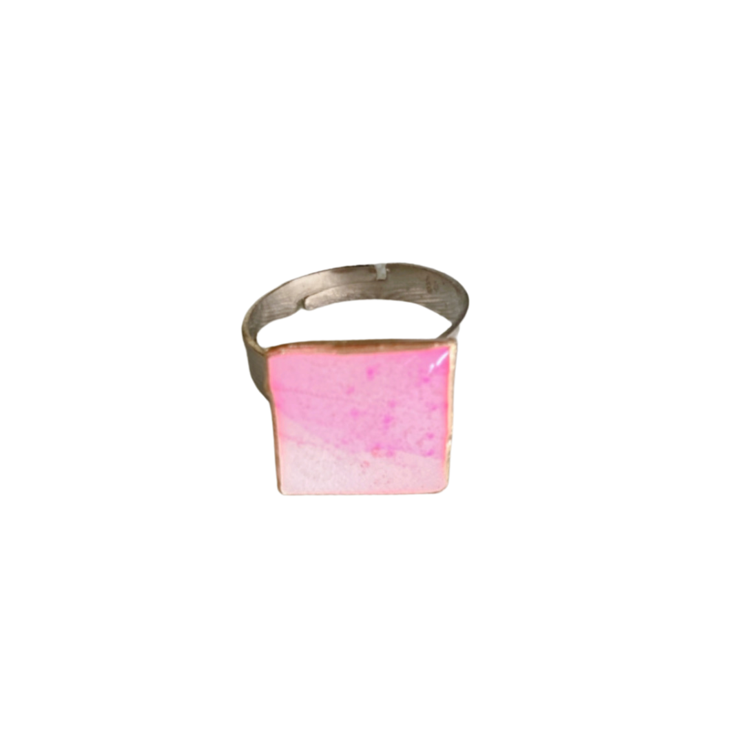 Resin Alcohol Ink finger ring - MOON GLOW