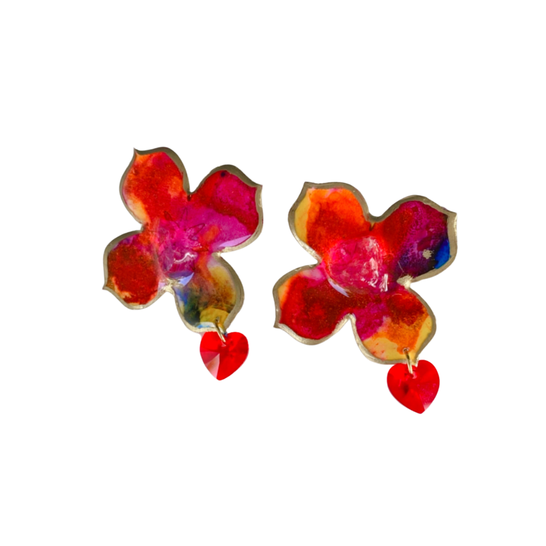 Resin alcohol ink jewellery- flare bloom