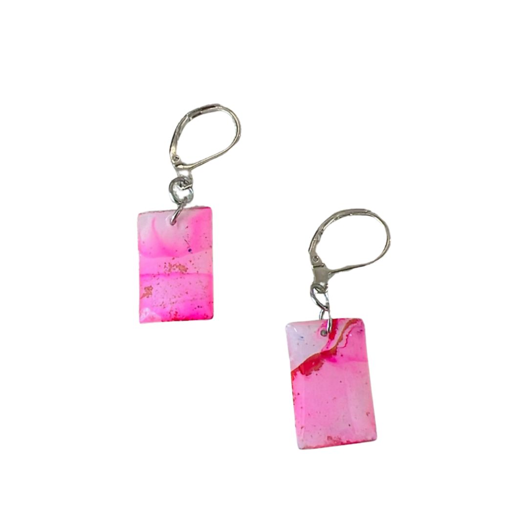Resin Alcohol Ink Earrings - VIVID