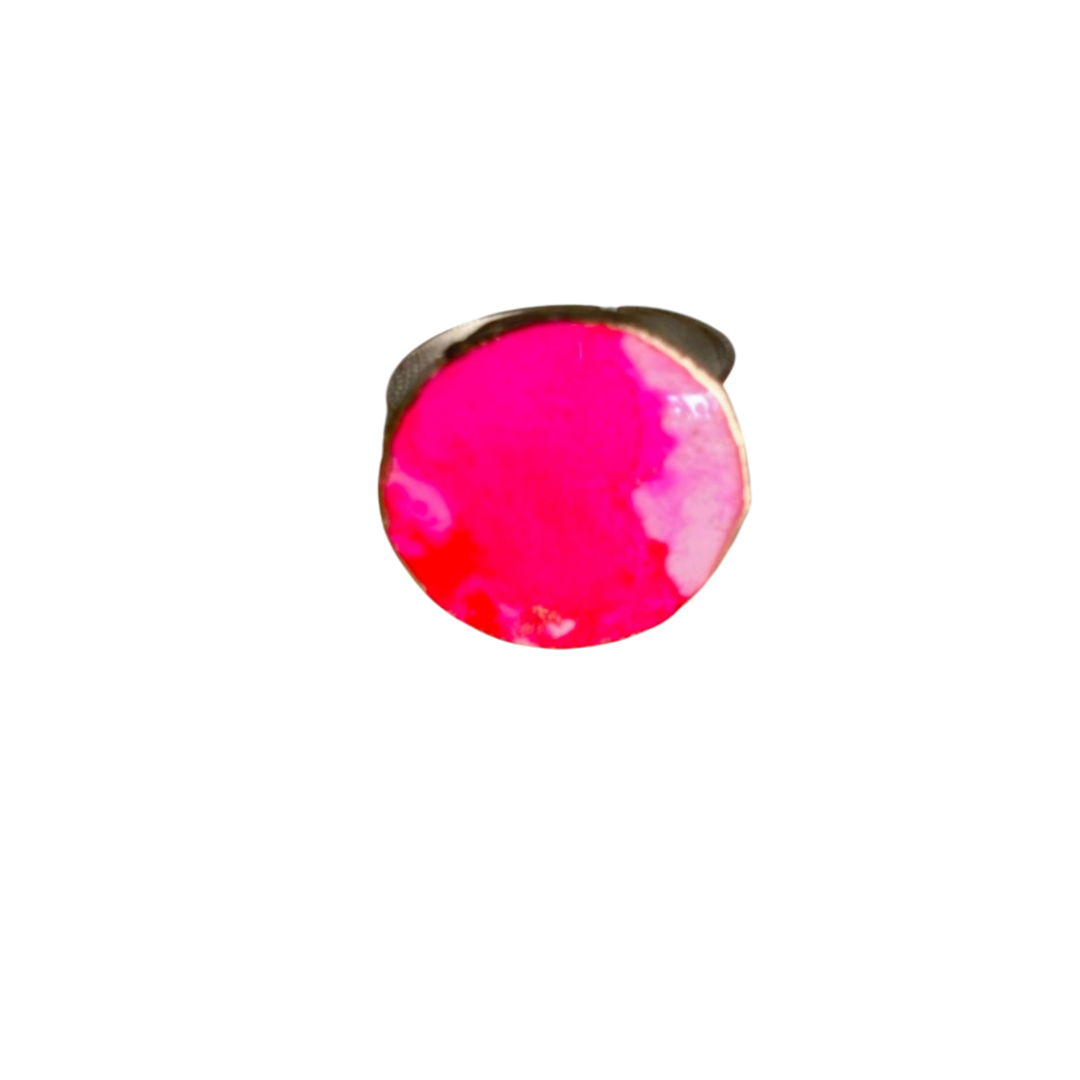 Resin Alcohol Ink finger ring - SUNSHINE