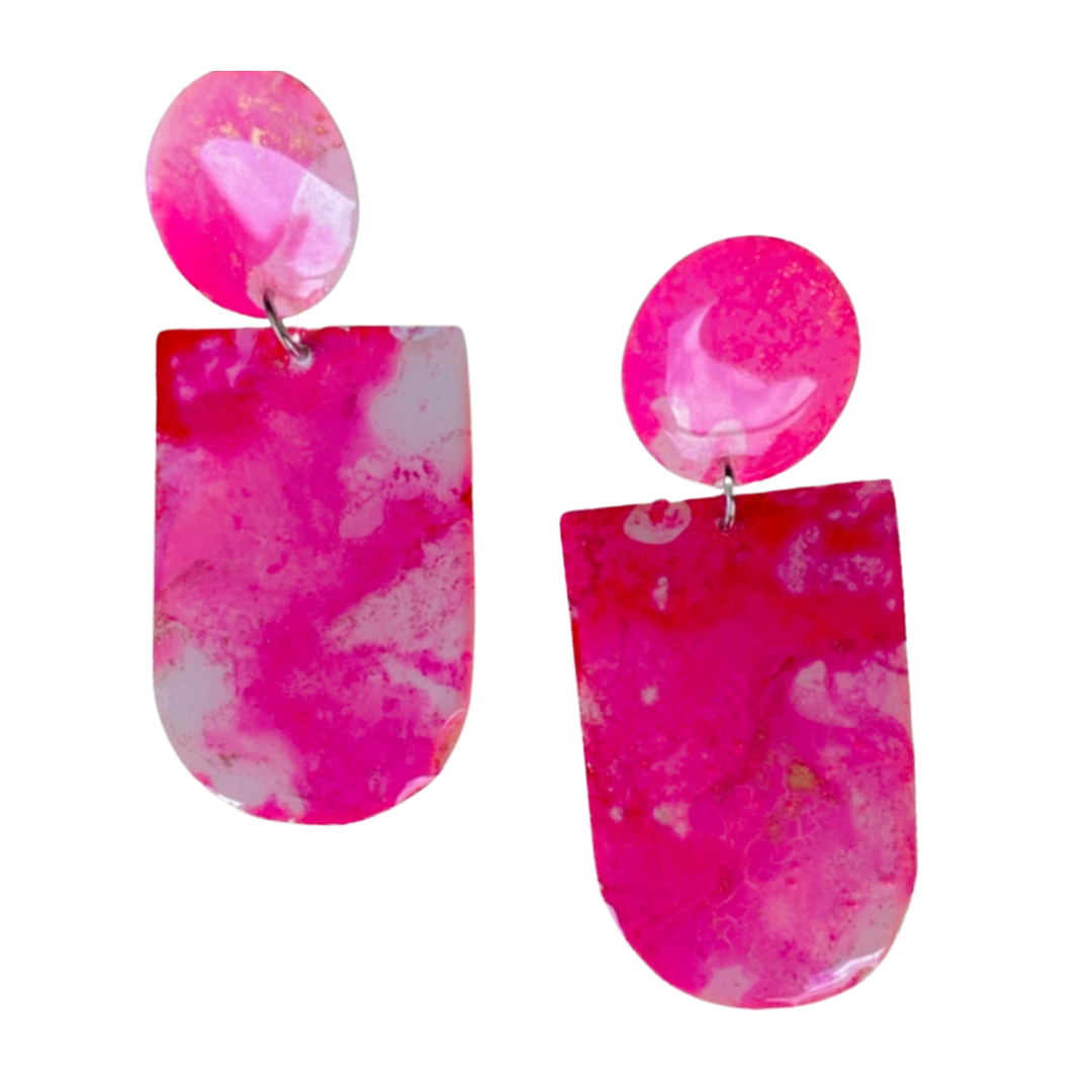 Resin Alcohol Ink Earrings - TREASURE