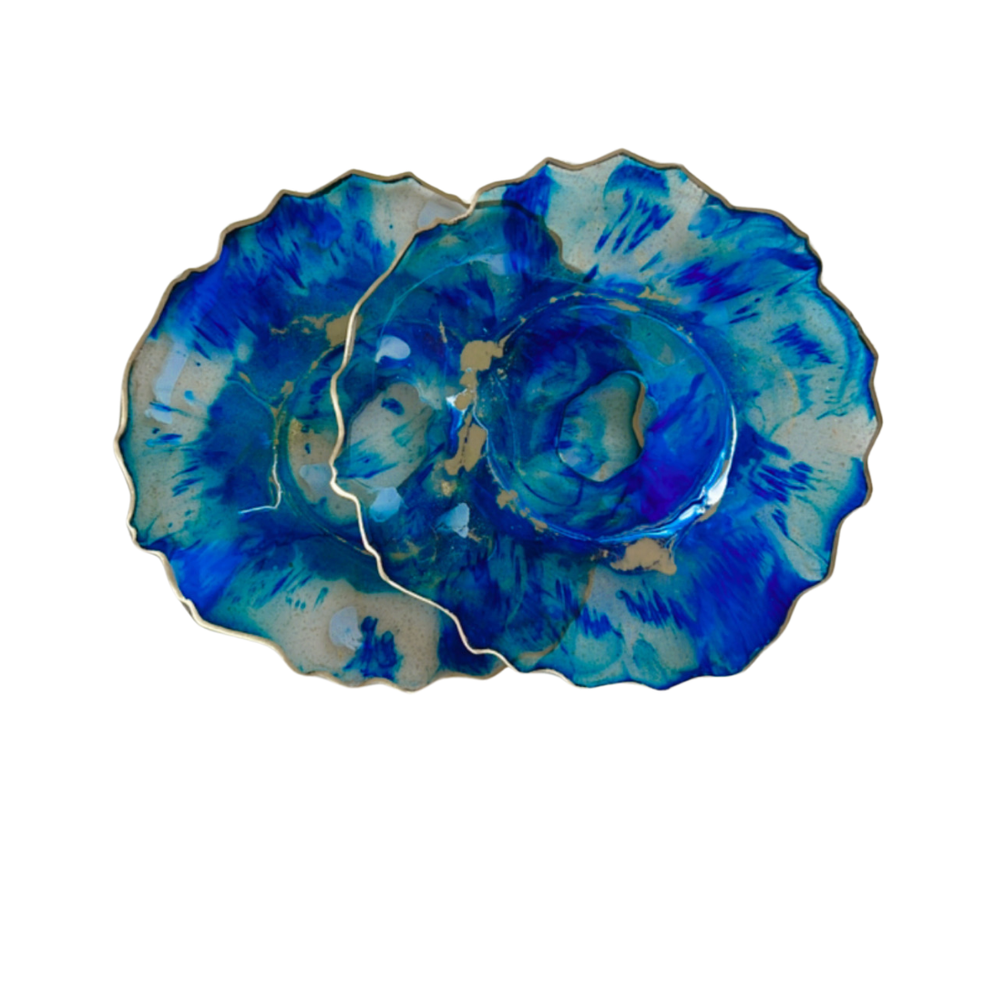 Alcohol ink Resin coaster /candle holder