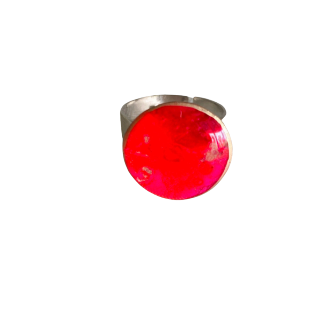 Resin Alcohol Ink finger ring - SUNSHINE