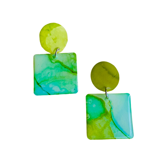 Resin Alcohol Ink Earrings  - ELEGANCE