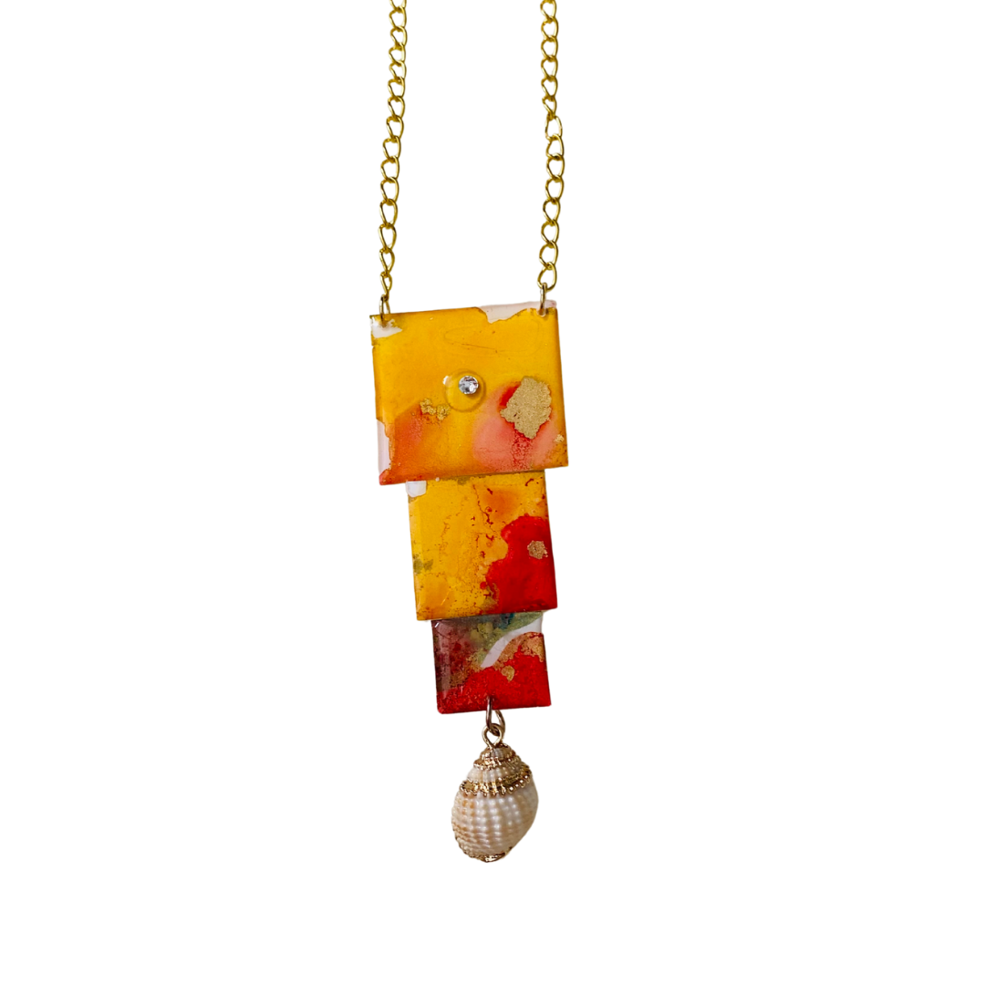 Resin alcohol ink jewellery- molten hues