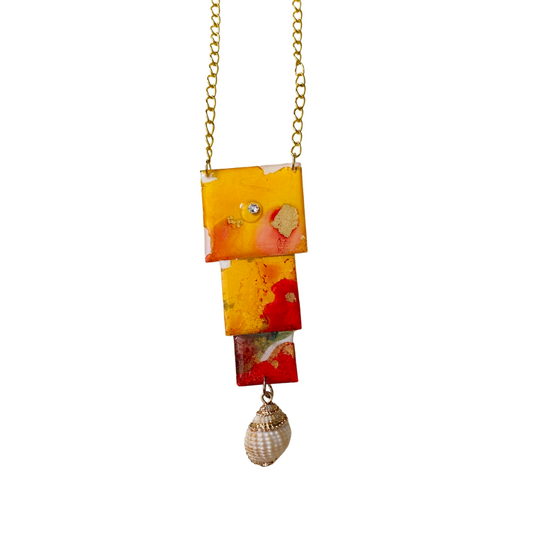 Resin alcohol ink jewellery- molten hues
