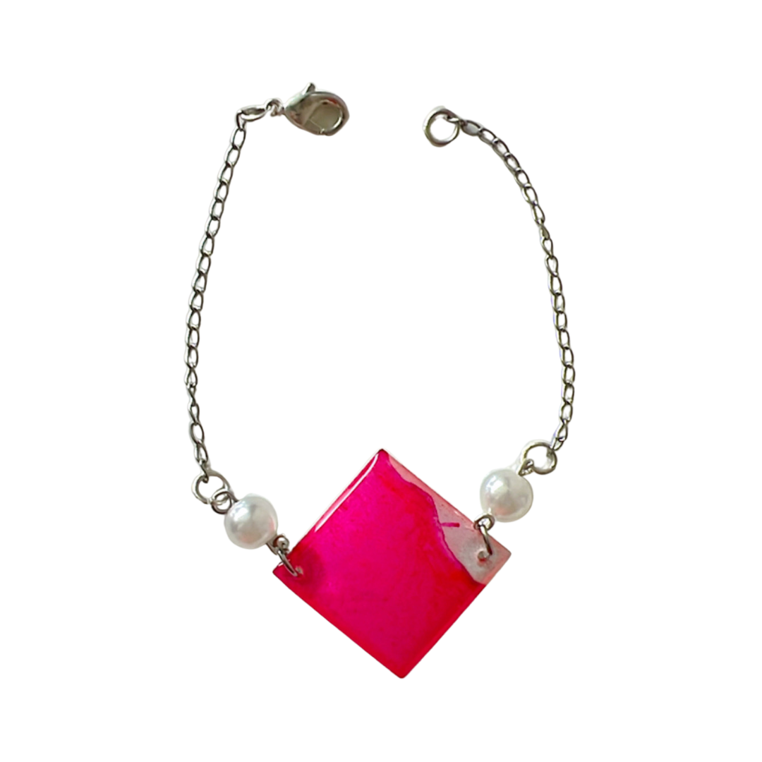 Pink diamond- bracelet with pearls