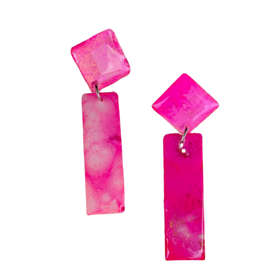 Resin Alcohol Ink Earrings  - LIQUIDLUX