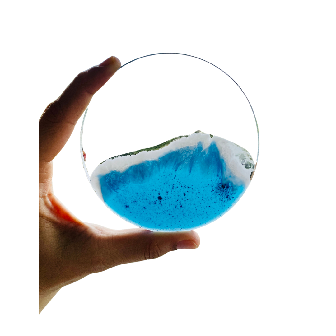 Resin coaster - waves