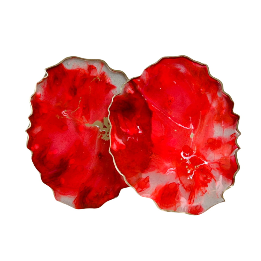 Alcohol ink Resin coaster /candle holder