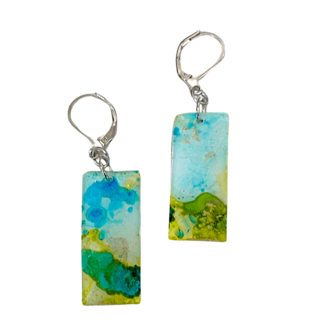Resin Alcohol Ink Earrings - VIVID