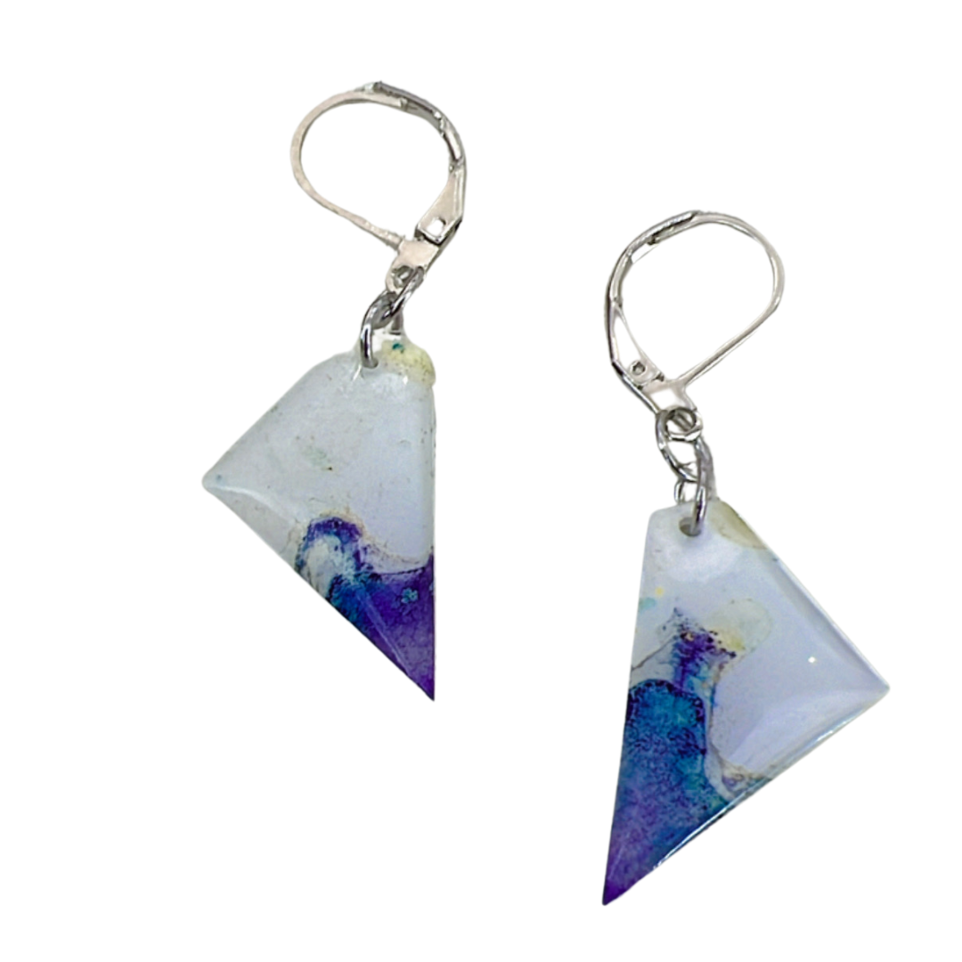 Resin Alcohol Ink Earrings - trikon