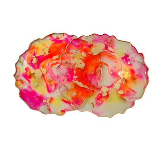 Alcohol ink Resin coaster /candle holder