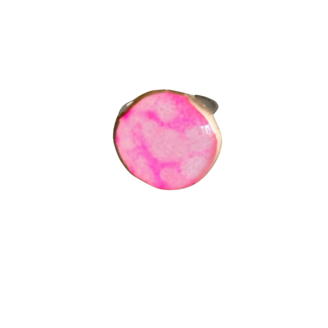 Resin Alcohol Ink finger ring - SUNSHINE