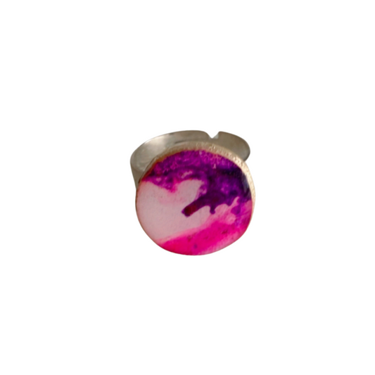 Resin Alcohol Ink finger ring - SUNSHINE