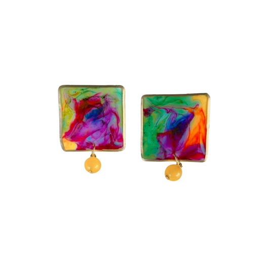 Resin alcohol ink jewellery- elegance upside down