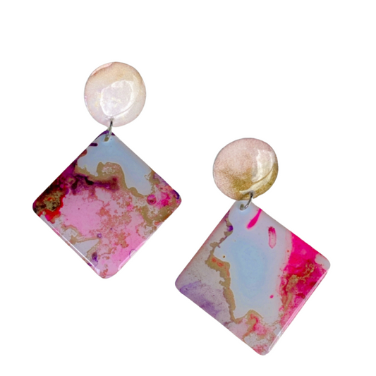 Resin Alcohol Ink Earrings  - TYPSY HUES