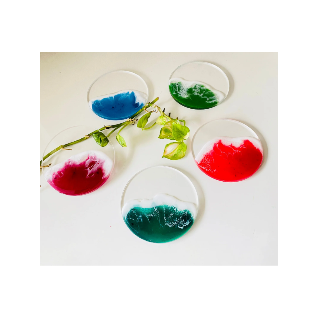 Resin coaster - waves