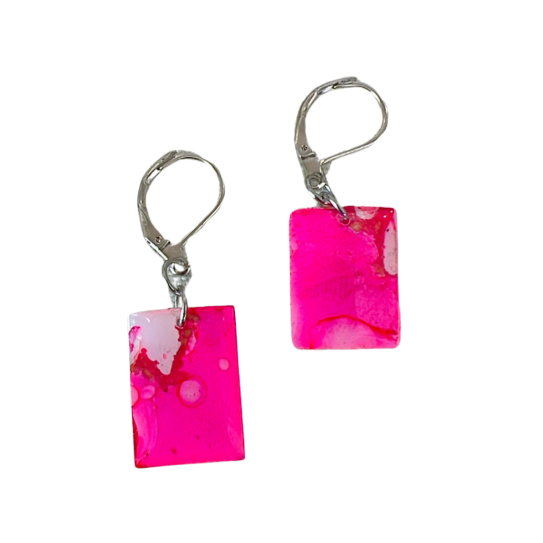 Resin Alcohol Ink Earrings - VIVID