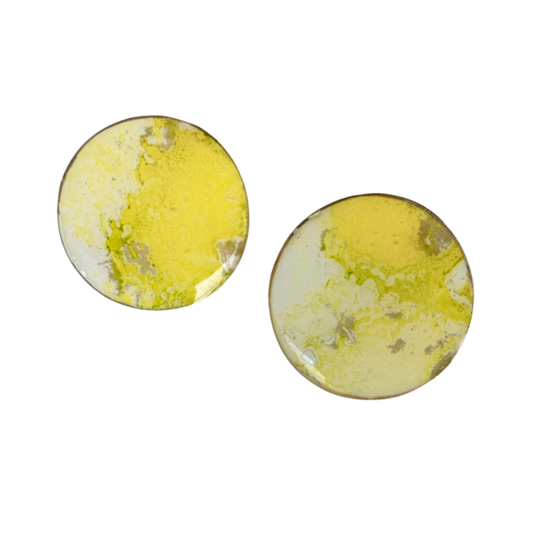 Resin Alcohol Ink Earrings-INKED BUTTONS