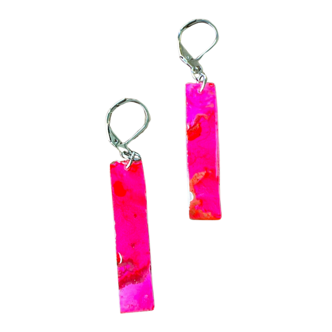 Resin Alcohol Ink Earrings  - INTOXICATING