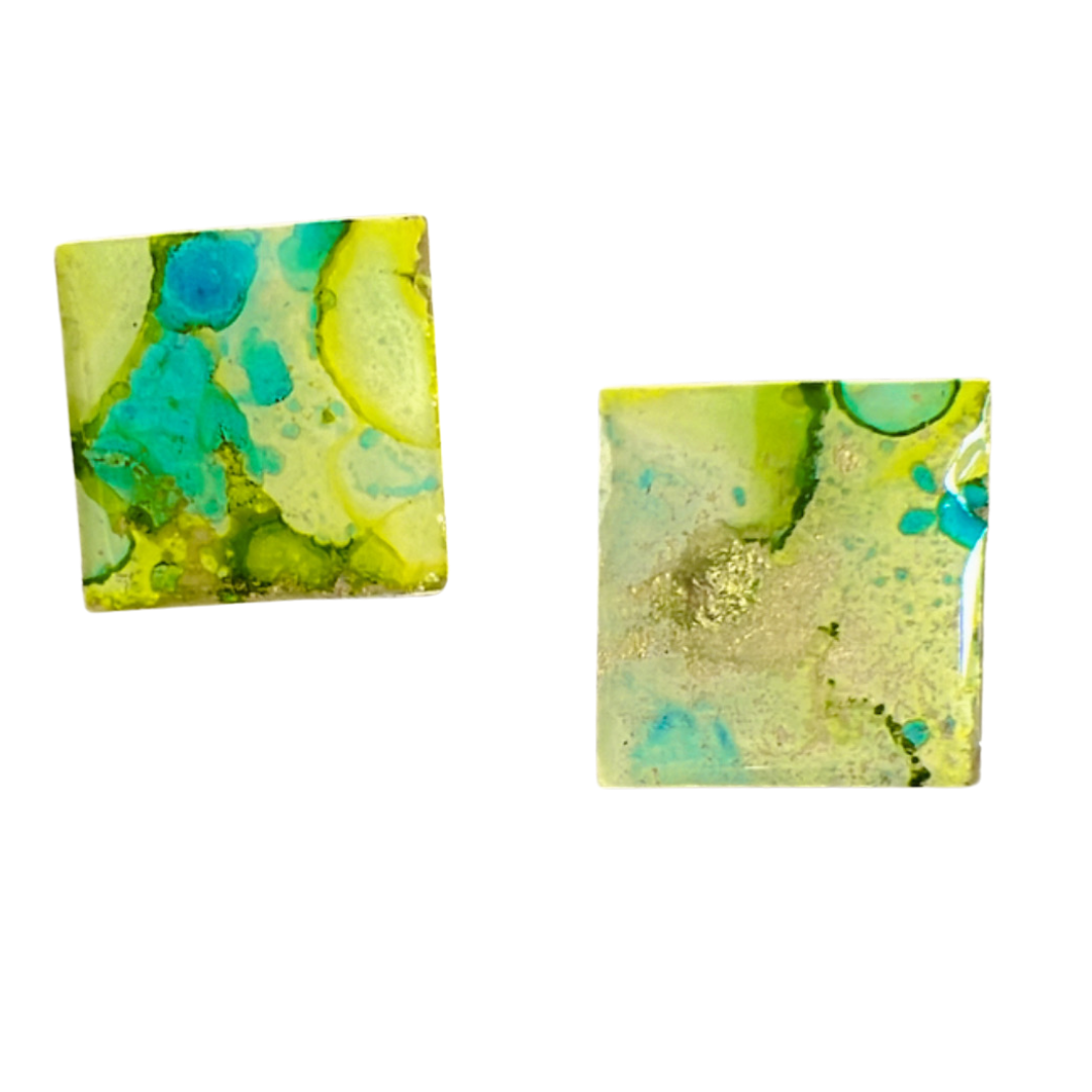 Resin Alcohol Ink Earrings - MARVELLOUS