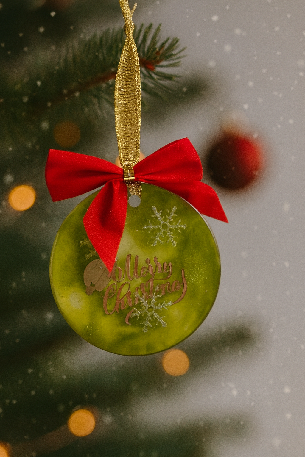 Resin alcohol ink baubles