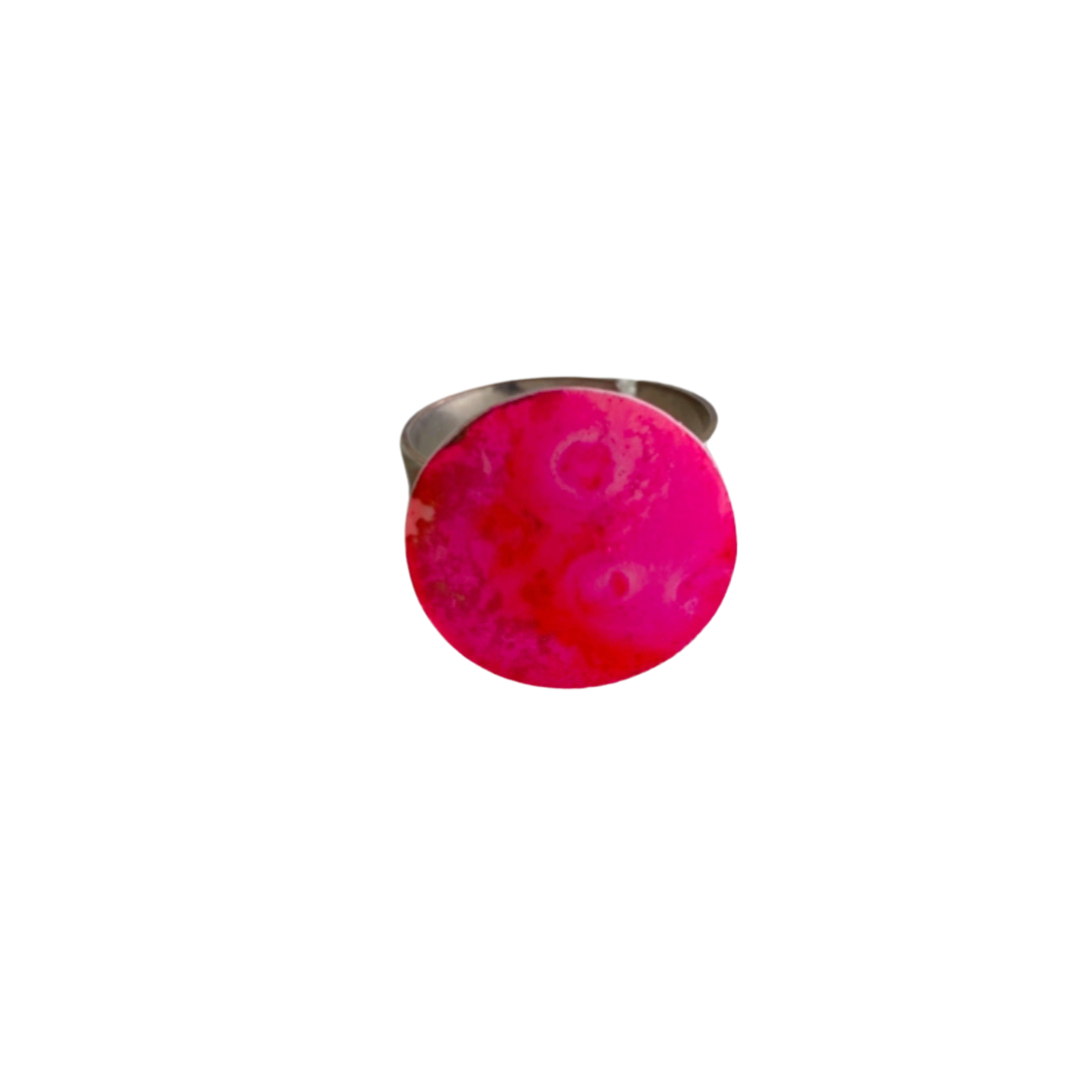 Resin Alcohol Ink finger ring - SUNSHINE