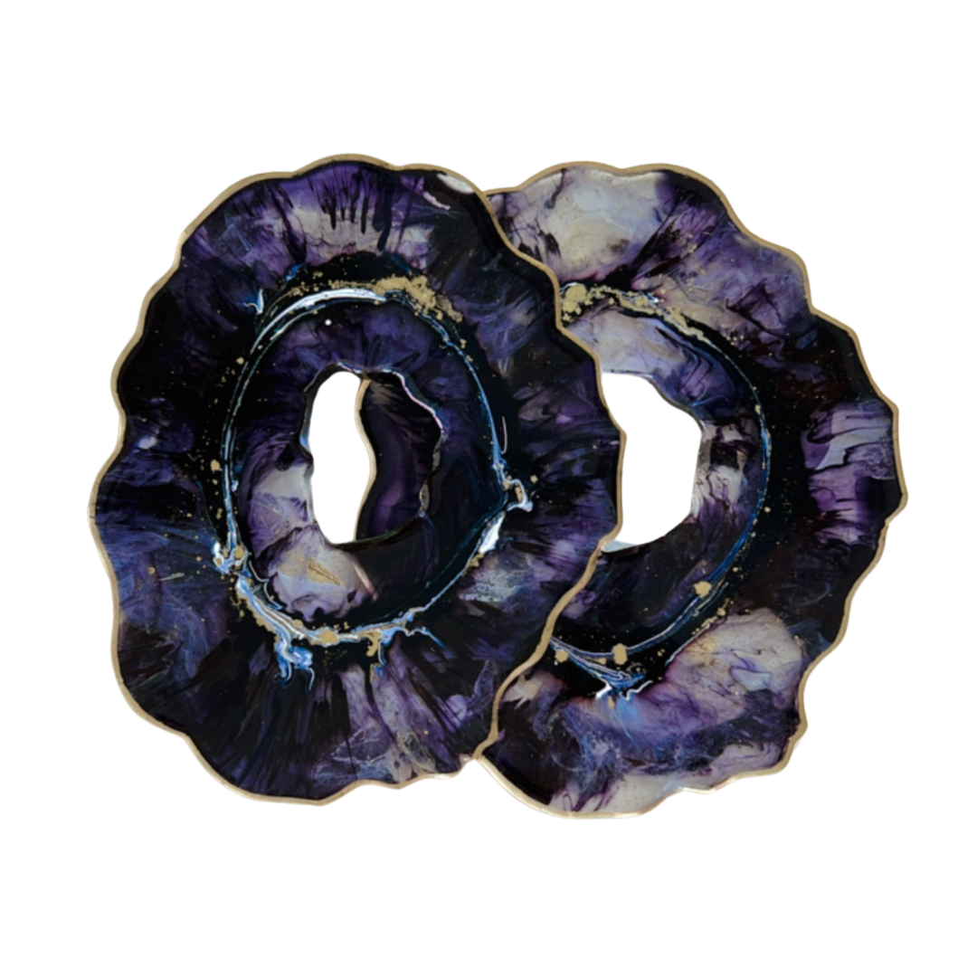 Alcohol ink Resin coaster /candle holder
