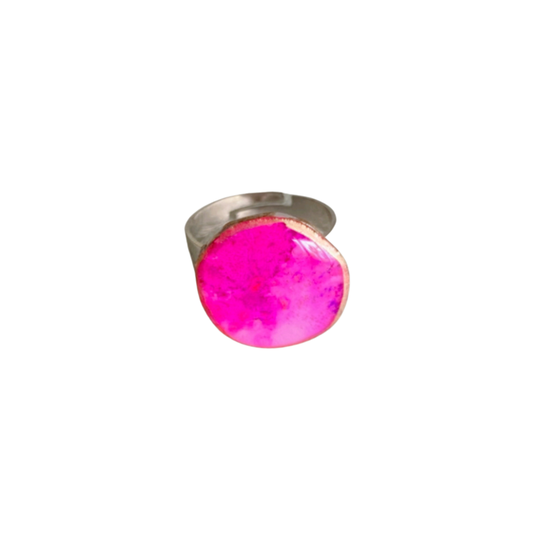 Resin Alcohol Ink finger ring - SUNSHINE