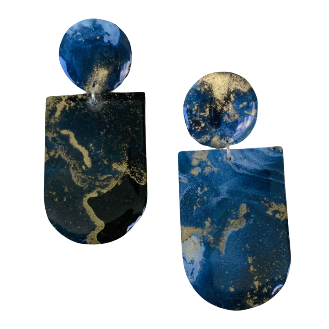 Resin Alcohol Ink Earrings - TREASURE