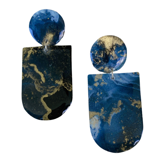 Resin Alcohol Ink Earrings  - TREASURE