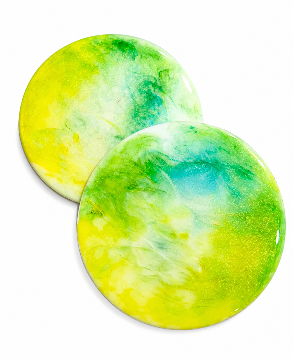 Alcohol ink Resin coaster -white base(set of 2)