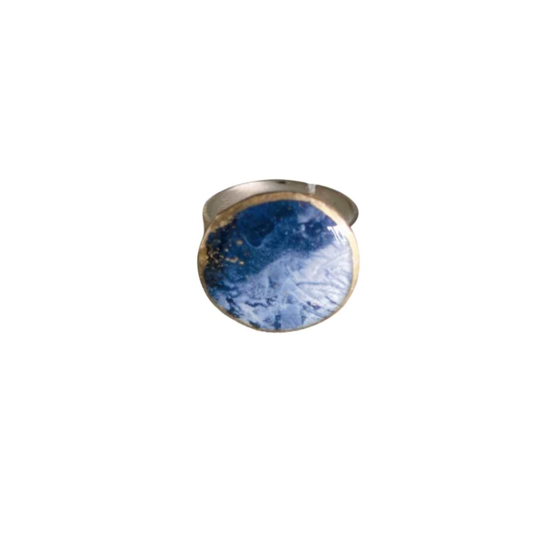 Resin Alcohol Ink finger ring - SUNSHINE