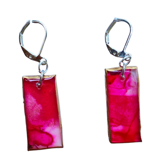 Resin Alcohol Ink Earrings  - VIVID