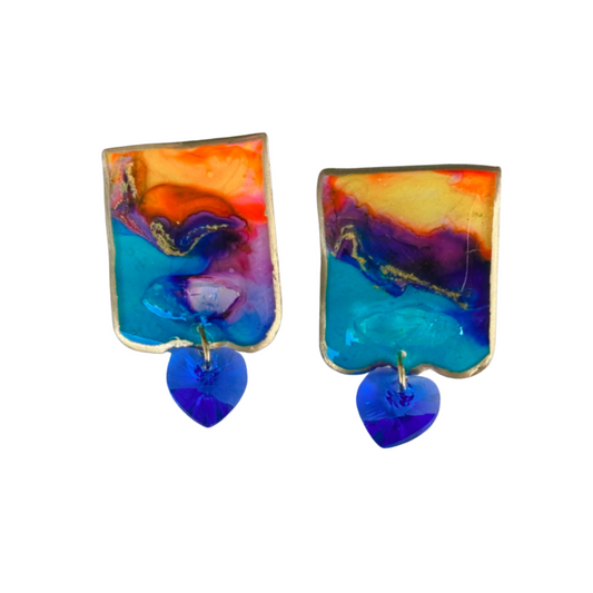 Resin alcohol ink jewellery- searing colours