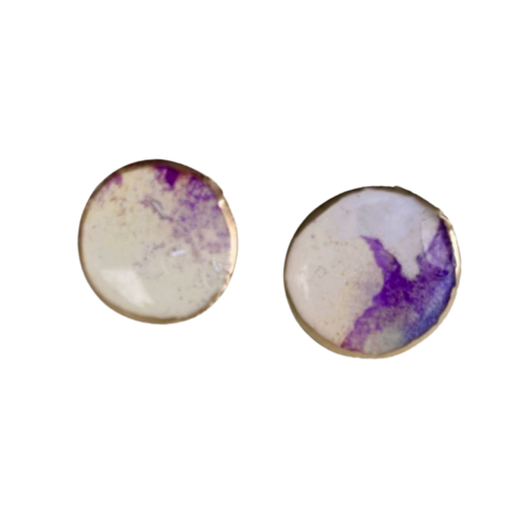 Resin Alcohol Ink Earrings-INKED BUTTONS