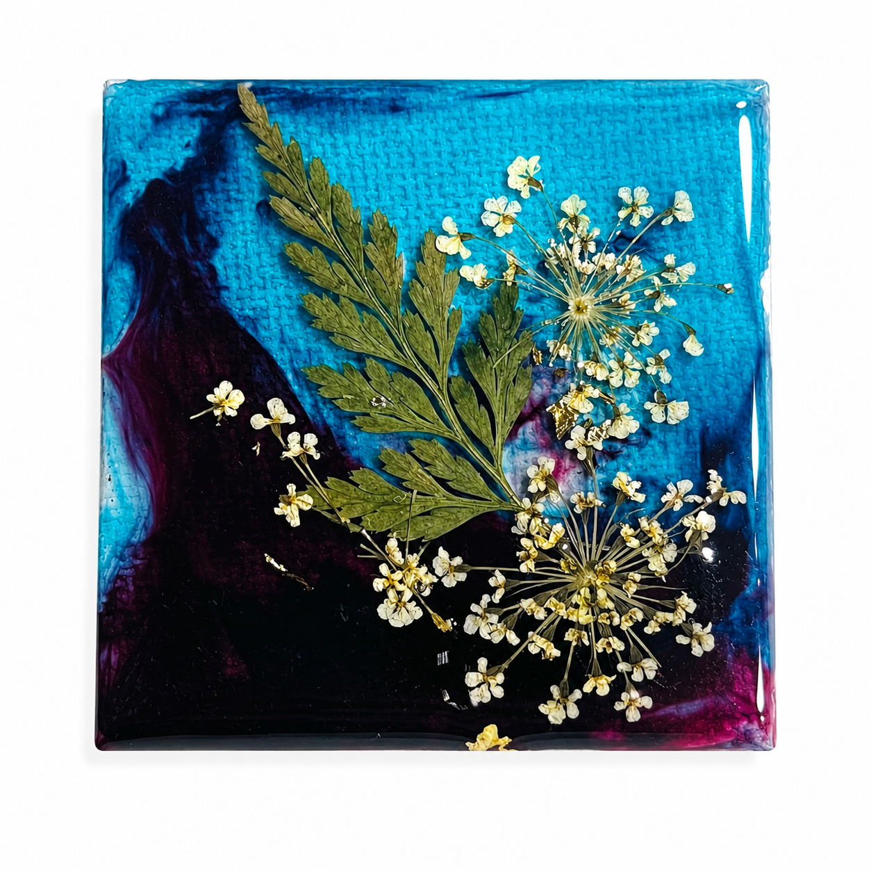Alcohol ink canvas fridge magnets