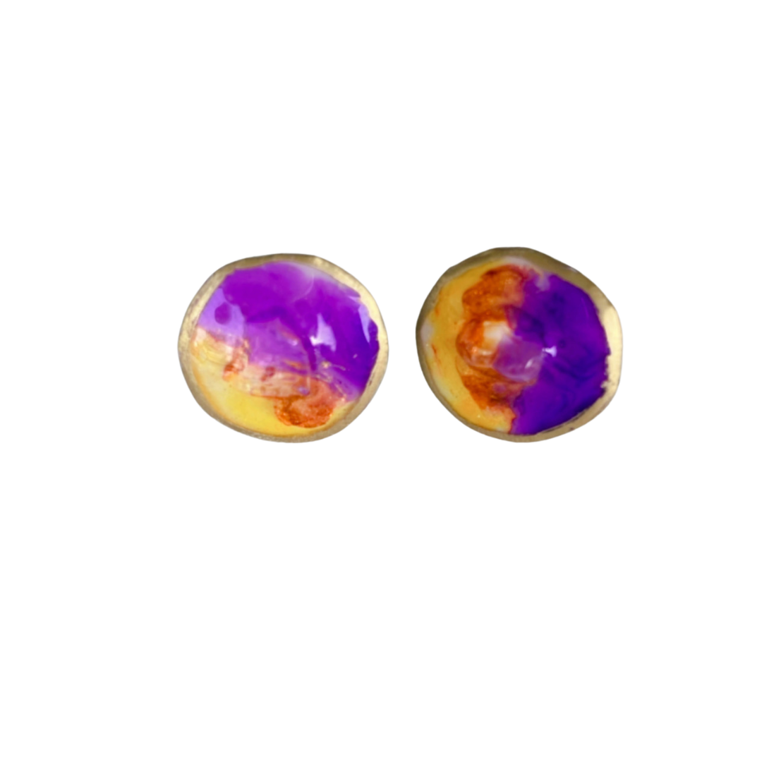Resin Alcohol Ink Earrings-INKED BUTTONS