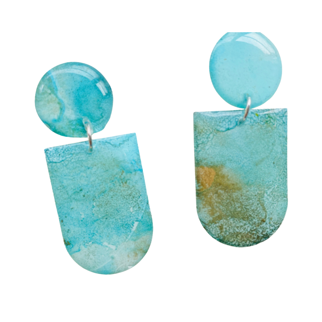 Resin Alcohol Ink Earrings - TREASURE