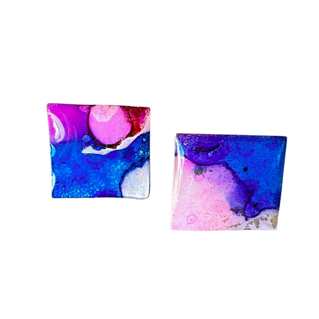 Resin Alcohol Ink Earrings - MARVELLOUS